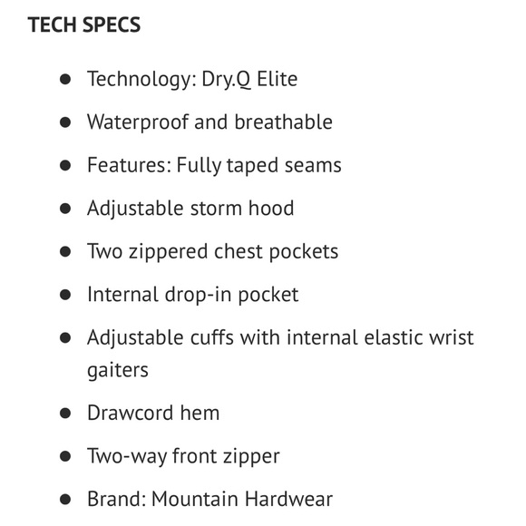 Mountain Hardware Dry Q Elite Waterproof Rain Jacket - Picture 9 of 11